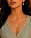 Premium Quality | Moissanite Polki | Chain Pendant Set |