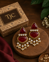 Premium Quality | Dangler Earrings | Artificial Stone | Red Color |