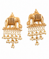 Premium Quality | Elephant Design | Gold Plated | Dangler Earrings |