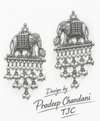 Premium Quality | Elephant Design | Gold Plated | Dangler Earrings |