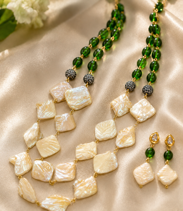 Premium Quality | Layered Mala Set | Green Color |