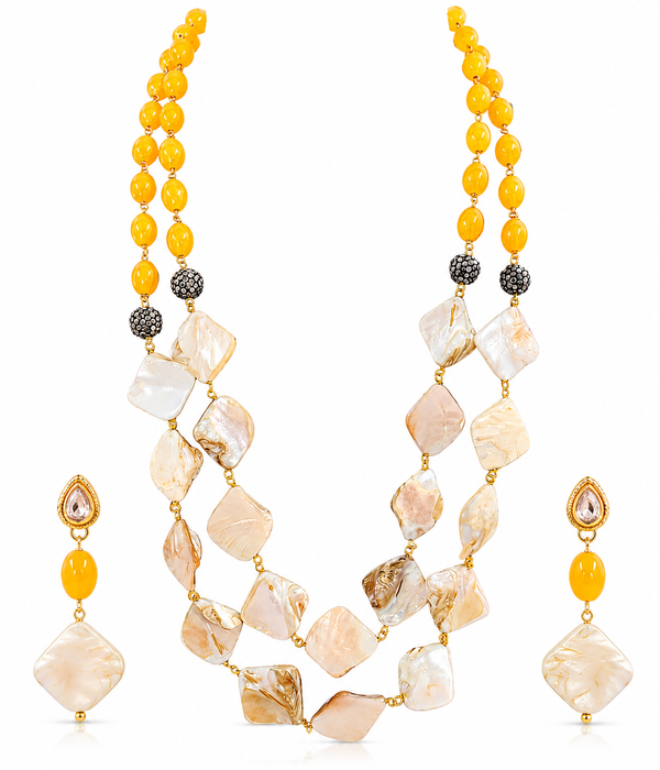 Premium Quality | Layered Mala Set | Yellow Color |