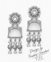 Premium Quality | Dangler Earrings | Artificial Stone with Pearl | Pink Color |