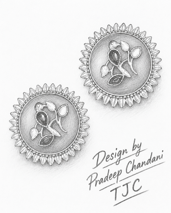 Premium Quality | Studs Earrings | Artificial Stone | Green Color |