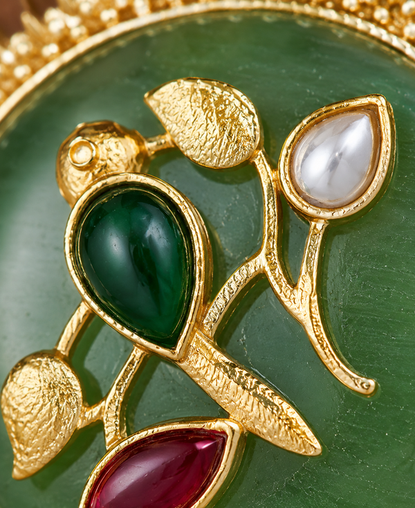 Premium Quality | Studs Earrings | Artificial Stone | Green Color |
