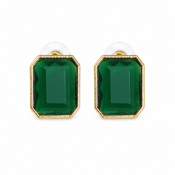Premium Quality | Monalisa Stone | Studs Earrings | Green Color |