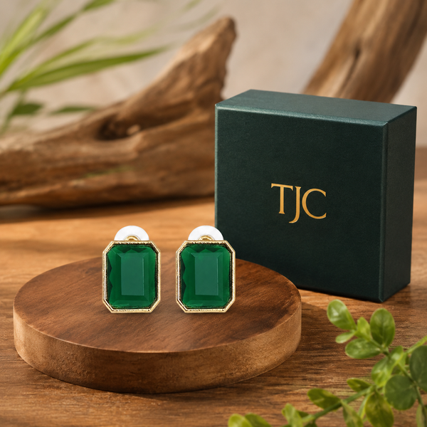 Premium Quality | Monalisa Stone | Studs Earrings | Green Color |