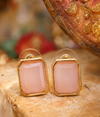 Premium Quality | Monalisa Stone | Studs Earrings | Pink Color |