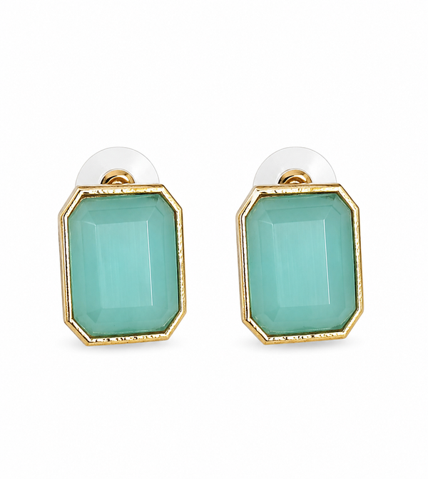 Premium Quality | Monalisa Stone | Studs Earrings | Mint Color |