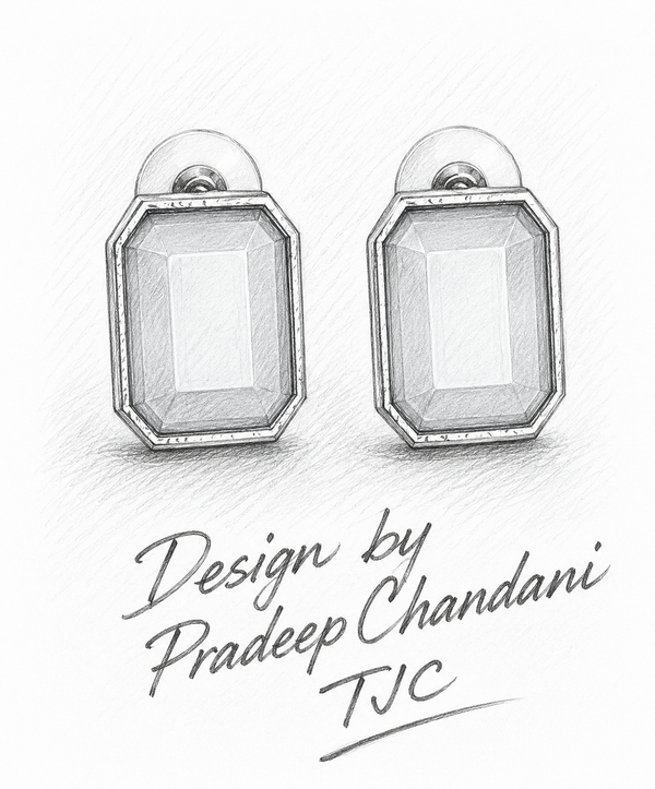 Premium Quality | Monalisa Stone | Studs Earrings | Mint Color |