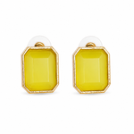 Premium Quality | Monalisa Stone | Studs Earrings | Yellow Color |