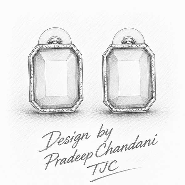 Premium Quality | Monalisa Stone | Studs Earrings | Yellow Color |