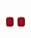 Premium Quality | Monalisa Stone | Studs Earrings | Red Color |