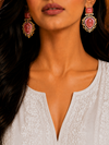 Premium Quality | Sabyasachi Inspired Earrings | Pink Color |
