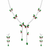 Ruby Red & Green Emerald Inspired | American Diamond Accents | Chain Pendant Set With Earrings |