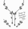 Green EmeraldInspired | American Diamond Accents | Chain Pendant Set With Earrings |