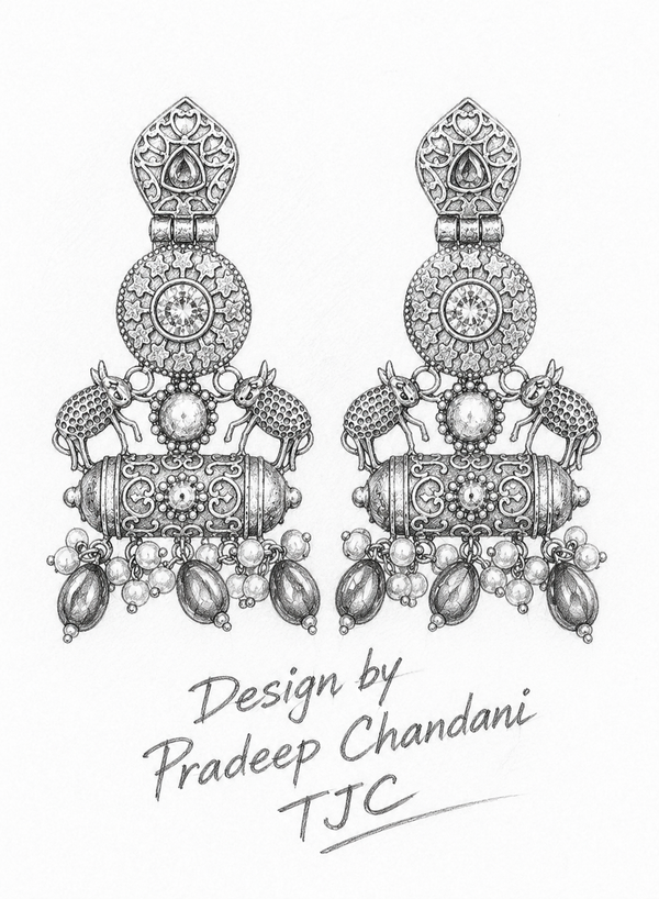 Premium Quality I Silver Plated I Oxidised Earrings IRed beads I