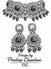 Monalisa Black Onyx | American Diamond Choker Necklace Set with Earrings | Elegant Jewelry |