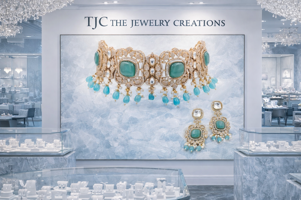 Monalisa Mint Green | American Diamond Choker Necklace Set with Earrings | Elegant Jewelry |