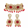 Monalisa Ruby Red | American Diamond Choker Necklace Set with Earrings | Elegant Jewelry |