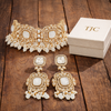 Monalisa Ivory White | American Diamond Choker Necklace Set with Earrings | Elegant Jewelry |