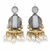 Moonstone Glass | Silver & Gold (Dual) Plated | Silver Replica Oxisidised Earrings |