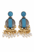 Turquoise Glass | Silver & Gold (Dual) Plated | Silver Replica Oxisidised Earrings |