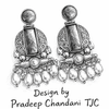 Ruby Red Glass | Silver & Gold (Dual) Plated | Silver Replica Oxisidised Earrings |