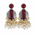 Ruby Red Glass | Silver & Gold (Dual) Plated | Silver Replica Oxisidised Earrings |