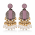 Pastel Pink Glass | Silver & Gold (Dual) Plated | Silver Replica Oxisidised Earrings |