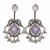 Silver Replica | Lavender Chalcedony & Pearl | Oxidised Kashmiri Earrings |