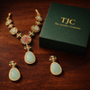 Navratan Sabyasachi Inspired | Matte Gold Finish | Necklace Set with Earrings |