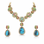 Navratan Sabyasachi Inspired | Matte Gold Finish | Necklace Set with Earrings |