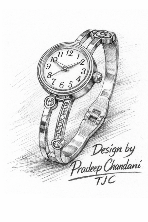 Anti - Tarnish Watch Bracelet with round shape & Premium Quality Royal Anti - Tarnish Jewelry