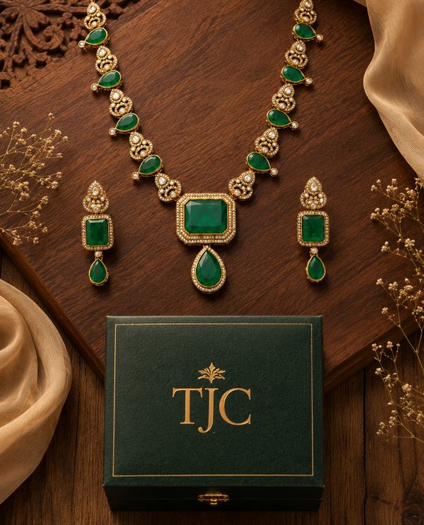 Premium Quality | Doublet Stone | Brass | Handmade Necklace Set |