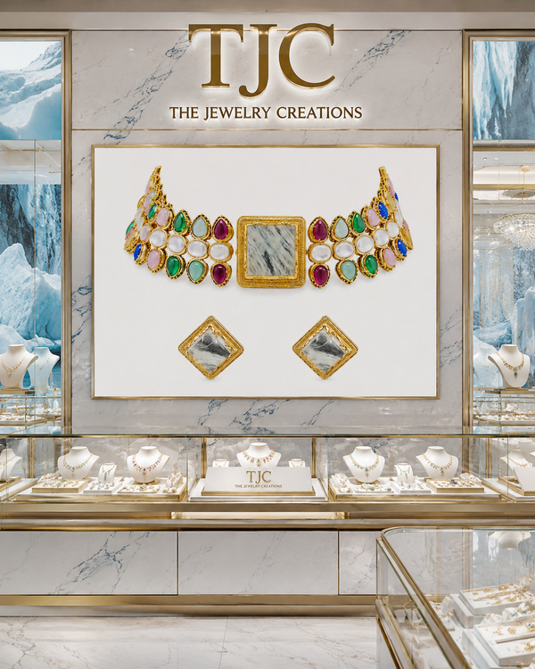 Premium Quality | Natural Stone | Choker Necklace Set |