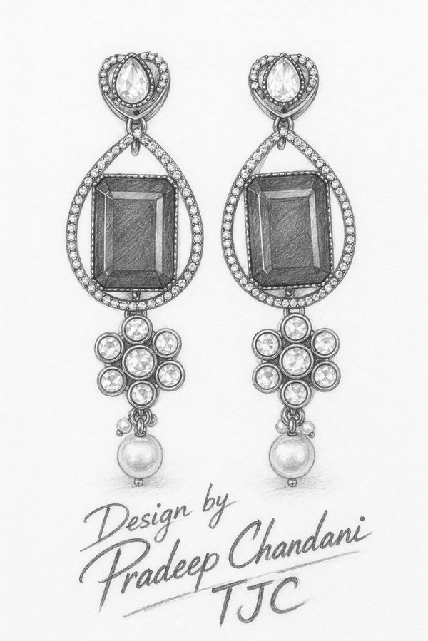 Premium Quality | Emerald Inspired | Dangler Earrings |