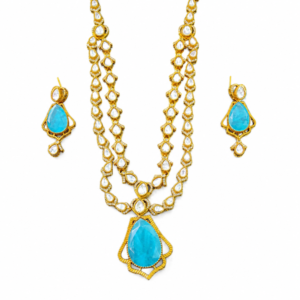 Premium Quality | Long Necklace Set | Doublet Stone |