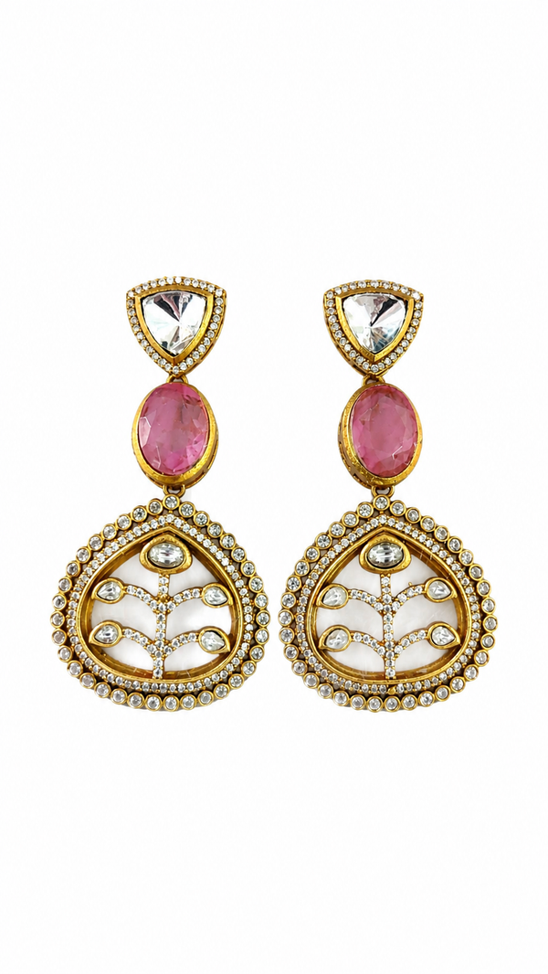 Premium Quality | Doublet Stone | Earrings | Brass |