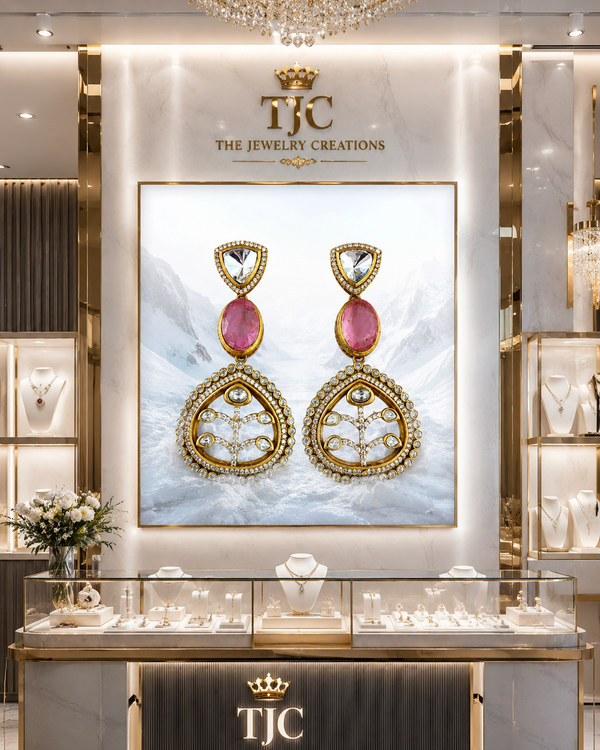 Premium Quality | Doublet Stone | Earrings | Brass |