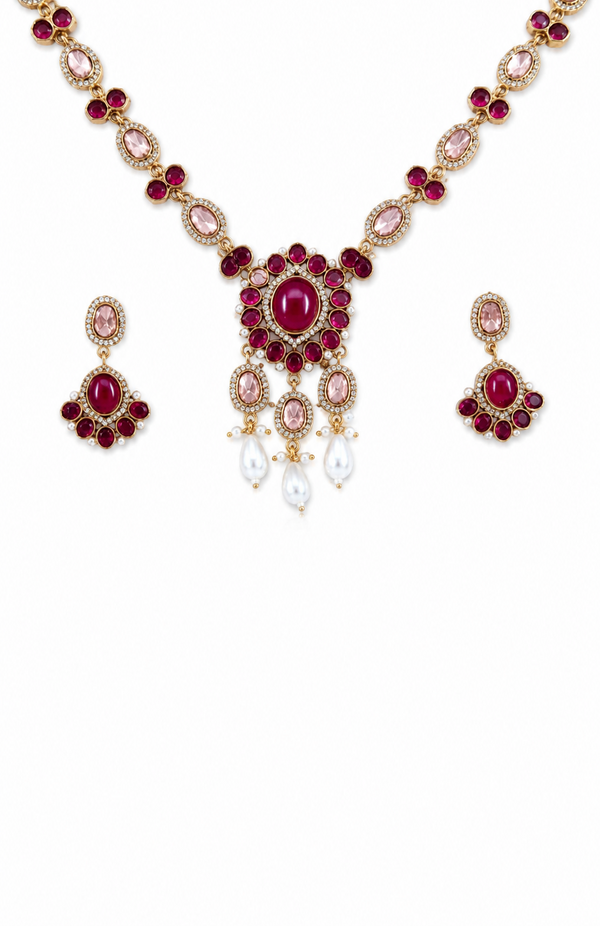 Premium Quality | Ruby Inspired | Necklace Set |