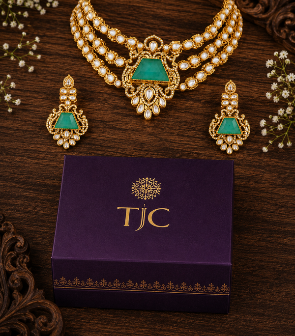 Premium Quality | Doublet Stone | Layered Design | Choker Set |