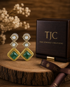 Premium Quality | Natural Stone | Brass | Dangler Style Earrings |