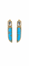 Turquoise Inspired | Premium Quality | Natural Stone | Earrings with Polki Tops |
