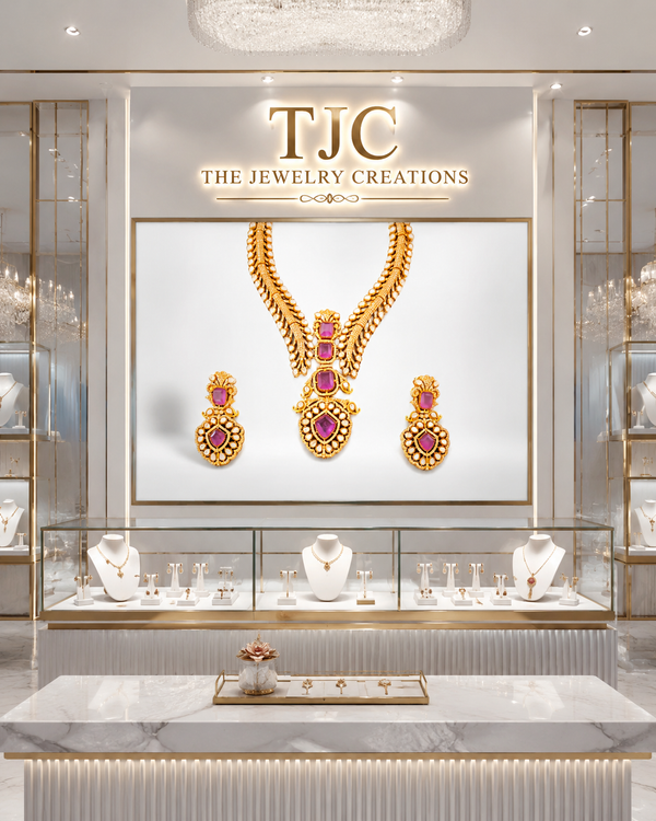 Premium Quality | Doublet Stone | Necklace Set | Amethyst Color |