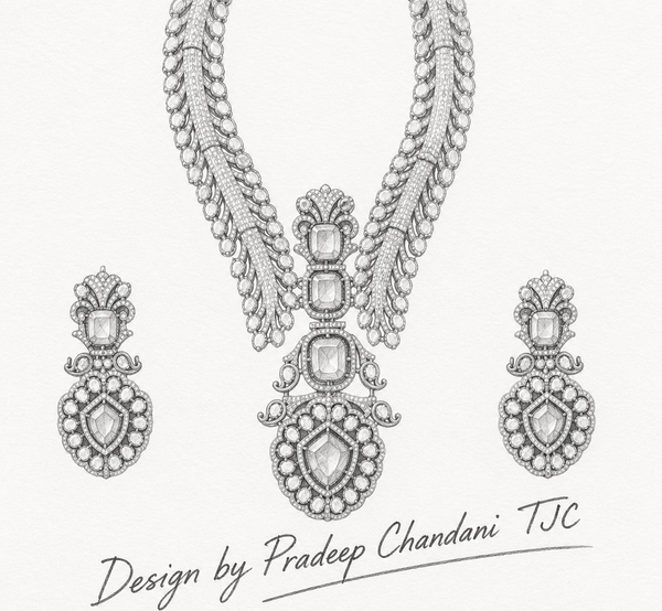Premium Quality | Doublet Stone | Necklace Set | Yellow Color |