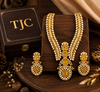 Premium Quality | Doublet Stone | Necklace Set | Yellow Color |