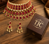 Premium Quality | Precious Inspired ColorStone | Necklace Set | Red Color |
