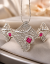 Premium Quality | Emerald & Ruby Inspired | Chain Pendant Set |