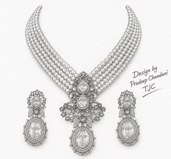 Premium Quality | Monalisa Stone | Choker Set | White Color |